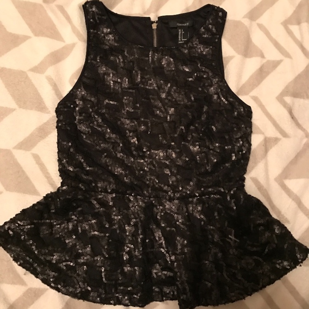Sequin Peplum Top